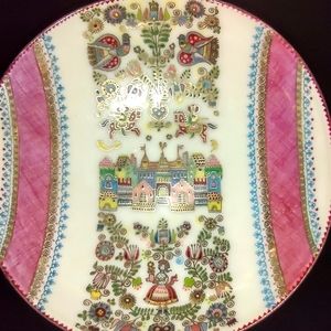 Handmade Austria Steinbock Vienna Email Enamel Metal Trinket bowl.